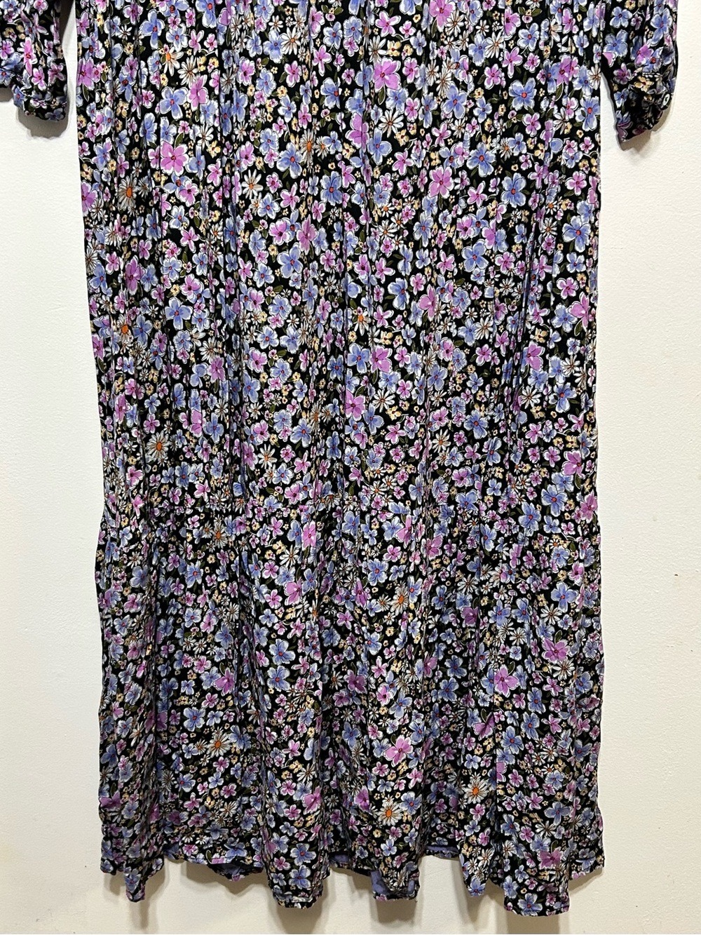 Zara Ditsy Floral Cottagecore Prairie Maxi Dress Womens Size Large - Picture 5 of 8